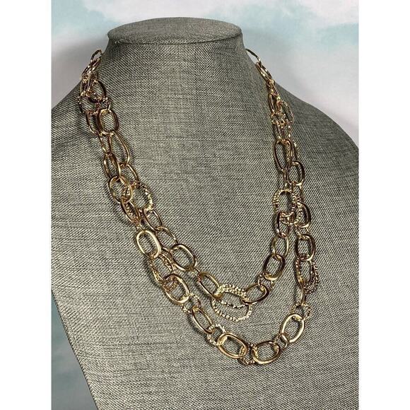Francesca Visconti Gold Tone Fancy Chain Link Necklace 22”+3” - Picture 5 of 6